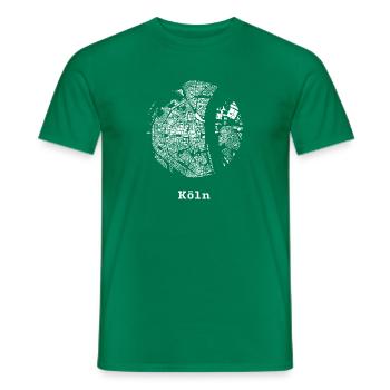 Köln mit Kartenauschnitt - Männer T-Shirt - Kelly Green - Vorne - AI Model Male 178 dark (178cm)