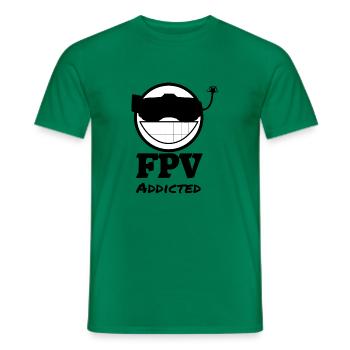 FPV Addicted - Männer T-Shirt - Kelly Green - Vorne - AI Model Male 178 dark (178cm)