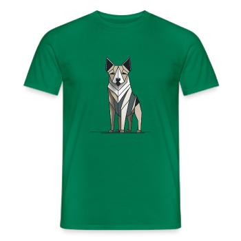 Minimalistic Dog - Men's T-Shirt - kelly green - Front - AI Model Male 178 dark (178cm)