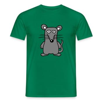 Maus Mäuschen Süße Kleine Ratte Nager Lustig Comic - Männer T-Shirt - Kelly Green - Vorne - AI Model Male 178 dark (178cm)
