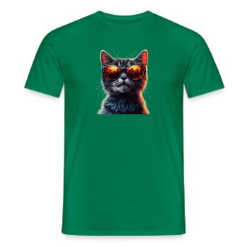 Cool Cat - Men's T-Shirt - kelly green - Front - AI Model Male 178 dark (178cm)