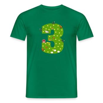 3ème anniversaire garçon fille 3 ans agriculteur agriculteur - T-shirt homme - vert - Devant - AI Model Male 178 dark (178cm)