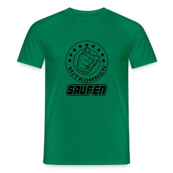 saufen - Männer T-Shirt - Kelly Green - Vorne - AI Model Male 178 dark (178cm)