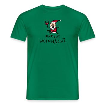 Weihnachtsmann mit Wein - Männer T-Shirt - Kelly Green - Vorne - AI Model Male 178 dark (178cm)