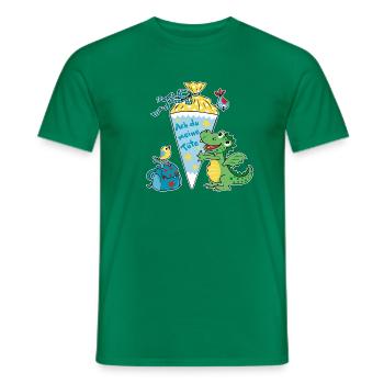 Schoolchild Dragon. Oh my bag! - Men's T-Shirt - kelly green - Front - AI Model Male 178 dark (178cm)