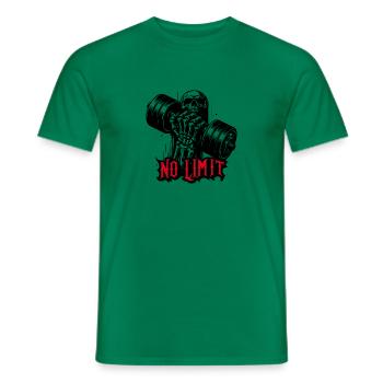 keine Grenze hartes Workout Bodybuilding Hantel - Männer T-Shirt - Kelly Green - Vorne - AI Model Male 178 dark (178cm)