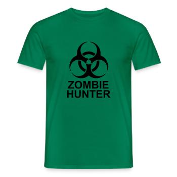 zombie hunter Halloween Quote - Men's T-Shirt - kelly green - Front - AI Model Male 178 dark (178cm)