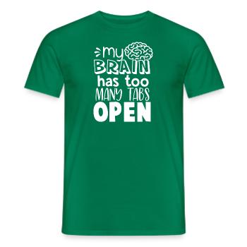 Brain Too Many Tabs Open Gift for Coder - Men's T-Shirt - kelly green - Front - AI Model Male 178 dark (178cm)