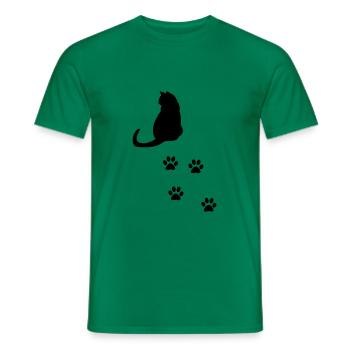Katze mit Pfoten - Männer T-Shirt - Kelly Green - Vorne - AI Model Male 178 dark (178cm)