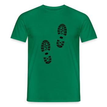 Schuhabdruck, Schuhe, Wandern - Männer T-Shirt - Kelly Green - Vorne - AI Model Male 178 dark (178cm)