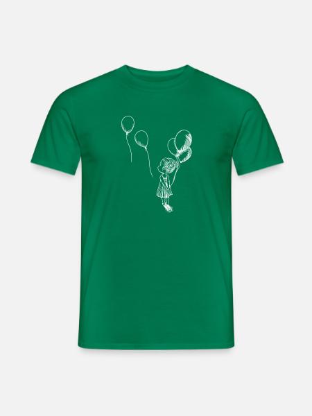 Mädchen mit Luftballons weiß - Männer T-Shirt - Kelly Green
