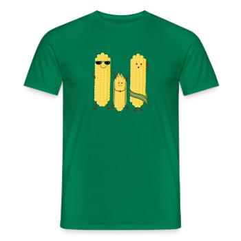 Drôle de famille de maïs - T-shirt homme - vert - Devant - AI Model Male 178 dark (178cm)