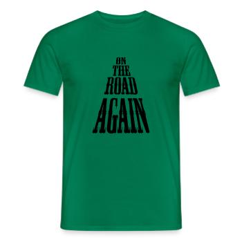 on_the_road_again - Männer T-Shirt - Kelly Green - Vorne - AI Model Male 178 dark (178cm)