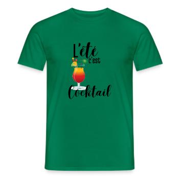 L'été c'est cocktail - T-shirt homme - vert - Devant - AI Model Male 178 dark (178cm)