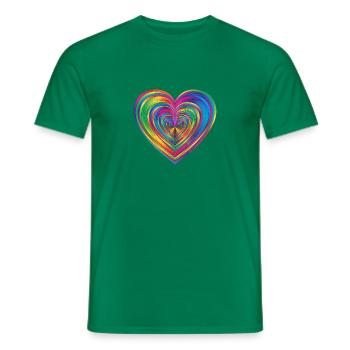 Rainbow Heart - Men's T-Shirt - kelly green - Front - AI Model Male 178 dark (178cm)