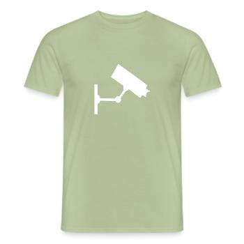 Bewakingscamera, bewaking, camera, - Heren T-shirt - saliegroen - Voor - AI Model Male 178 light (178cm)