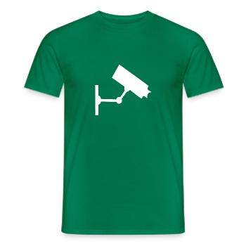 Caméra de surveillance, surveillance, caméra, - T-shirt homme - vert - Devant - AI Model Male 178 dark (178cm)
