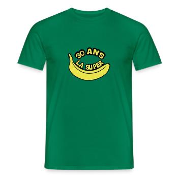 30 ans la super banane anniversaire - T-shirt homme - vert - Devant - AI Model Male 178 dark (178cm)