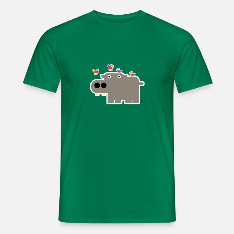 Nilpferd - Männer T-Shirt - Kelly Green