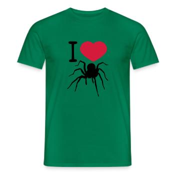coeur amour j'aime araignée oiseau araignée design clipart - T-shirt homme - vert - Devant - AI Model Male 178 dark (178cm)