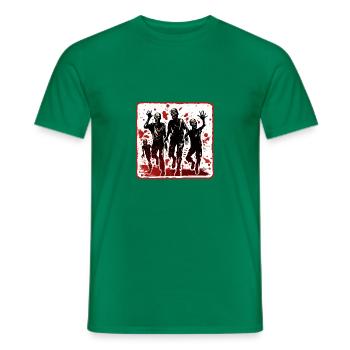 Halloween Warnung vor Zombies - Männer T-Shirt - Kelly Green - Vorne - AI Model Male 178 dark (178cm)
