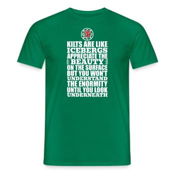 Schottischer Kilt Tracht - Schottenrock Schottland - Männer T-Shirt - Kelly Green - Vorne - AI Model Male 178 dark (178cm)