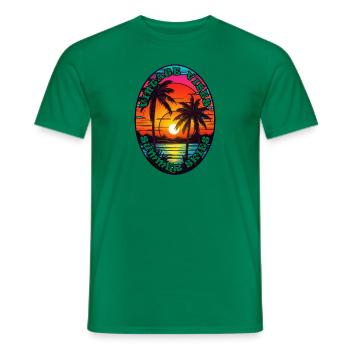 Vintage Vibes and Summer Skies - Men's T-Shirt - kelly green - Front - AI Model Male 178 dark (178cm)