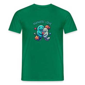 Verliebte Manatees Dugongs mit bunten Fischen - Männer T-Shirt - Kelly Green - Vorne - AI Model Male 178 dark (178cm)