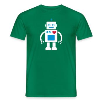 Roboter / Robot #2_3c - Männer T-Shirt - Kelly Green - Vorne - AI Model Male 178 dark (178cm)