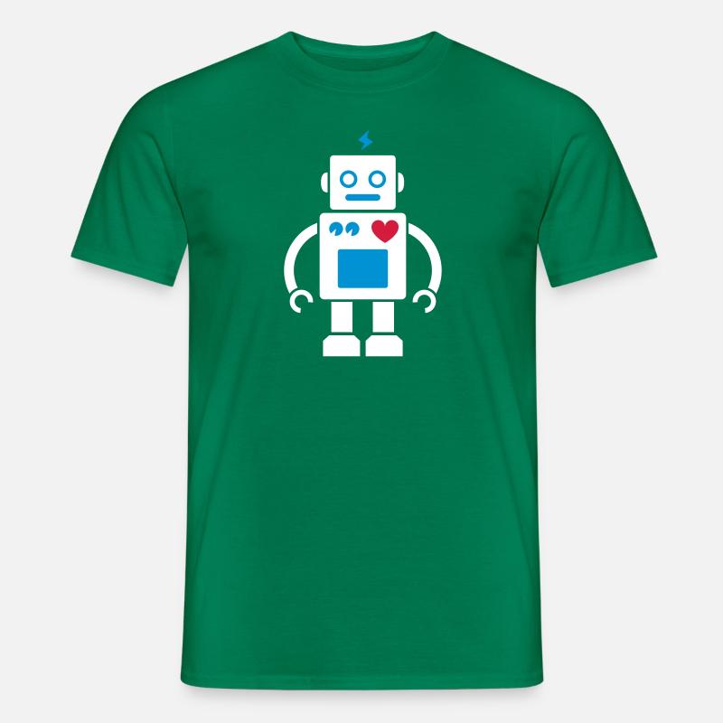 Roboter / Robot #2_3c - Männer T-Shirt - Kelly Green