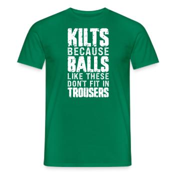 Schottenrock Kilt Spruch Schottland Highlands - Männer T-Shirt - Kelly Green - Vorne - AI Model Male 178 dark (178cm)