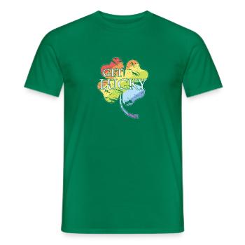 GET LUCKY - Men's T-Shirt - kelly green - Front - AI Model Male 178 dark (178cm)