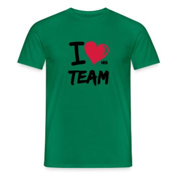 i love my team - Men's T-Shirt - kelly green - Front - AI Model Male 178 dark (178cm)