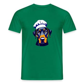 Doberman cuisine Doberman chiot restaurateur chien - T-shirt homme - vert - Devant - AI Model Male 178 dark (178cm)