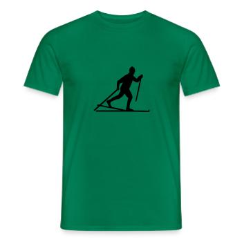 Cross-country skiing - Men's T-Shirt - kelly green - Front - AI Model Male 178 dark (178cm)