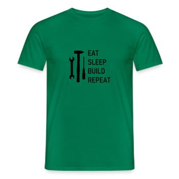 Eat Sleep Build Repeat black - Men's T-Shirt - kelly green - Front - AI Model Male 178 dark (178cm)