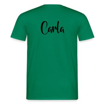 First name - Carla - Men's T-Shirt - kelly green - Back - AI Model Male 178 dark (178cm)