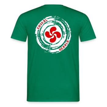 Croix Basque design 105 - T-shirt homme - vert - Dos - AI Model Male 178 dark (178cm)