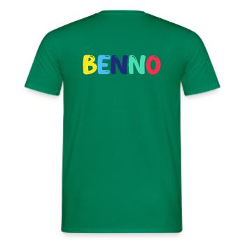 Name - Benno - Men's T-Shirt - kelly green - Back - AI Model Male 178 dark (178cm)