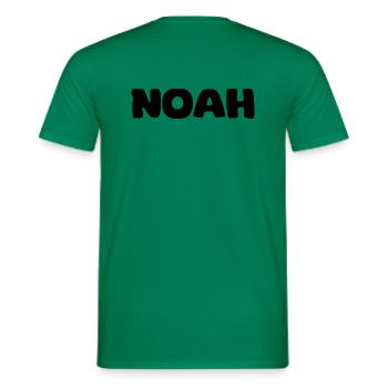 Name - Noah - Men's T-Shirt - kelly green - Back - AI Model Male 178 dark (178cm)