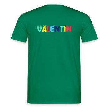 Name - Valentin - Männer T-Shirt - Kelly Green - Hinten - AI Model Male 178 dark (178cm)
