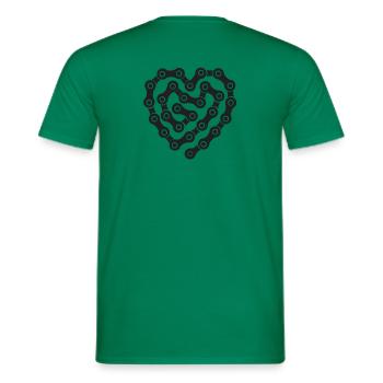 Love the bike and the chain - Men's T-Shirt - kelly green - Back - AI Model Male 178 dark (178cm)