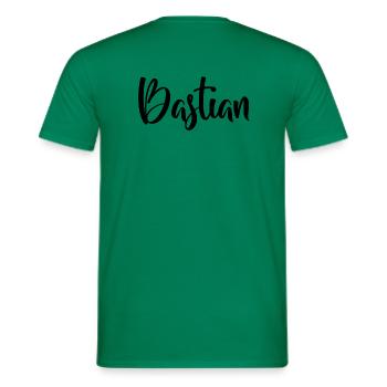 Vorname - Bastian - Männer T-Shirt - Kelly Green - Hinten - AI Model Male 178 dark (178cm)