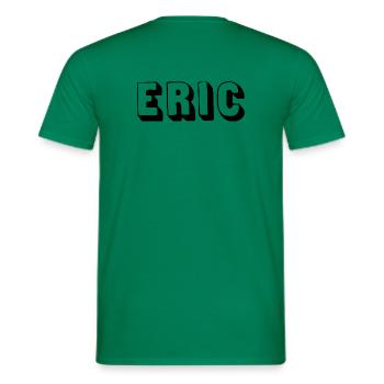 Name - Eric - Men's T-Shirt - kelly green - Back - AI Model Male 178 dark (178cm)