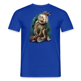 Maquette de T-shirt homme « Lapin Racer Spatial » à imprimer et personnaliser