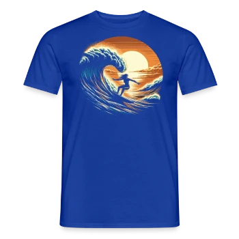 T-shirt homme avec motif Sunset Surfing Girl - Vague & Coucher de Soleil