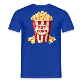 Maquette de T-shirt homme « T-Shirt Popcorn Amusant - Idéal Carnaval Enfant » à imprimer et personnaliser