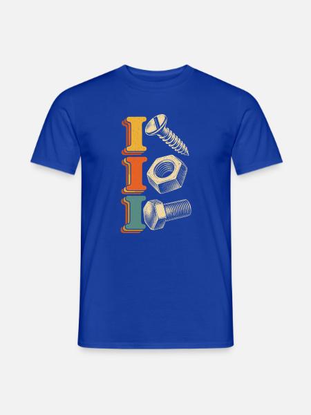 Industrielle Schraubenbuchstaben - Männer T-Shirt - Dunkelblau