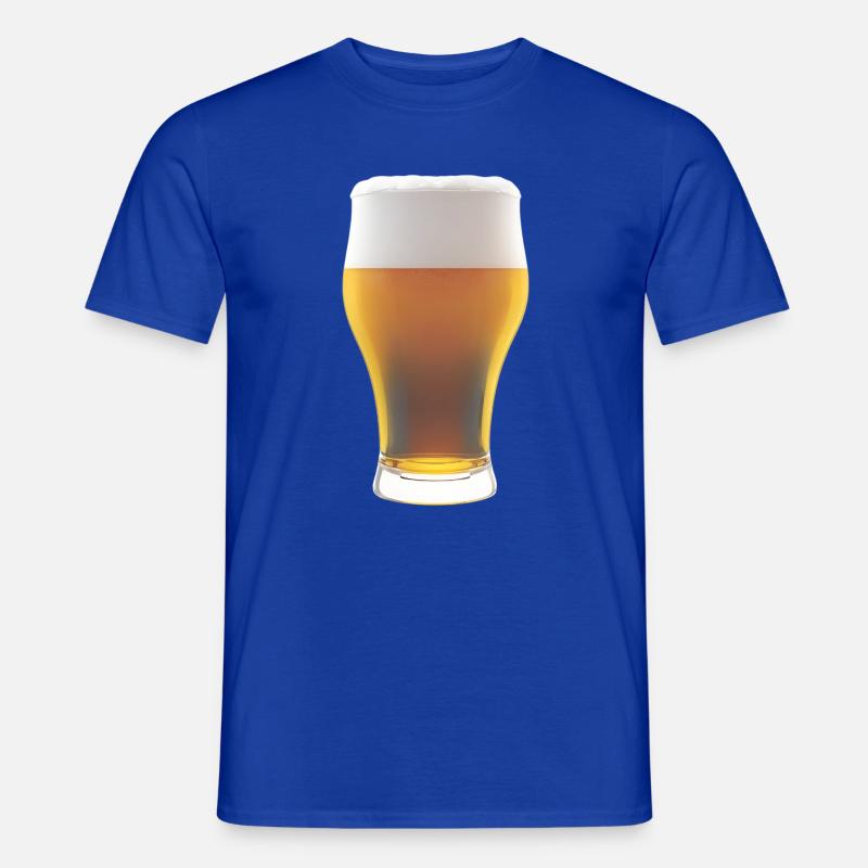 Biergradienten Glas mit Schaum - Männer T-Shirt - Dunkelblau