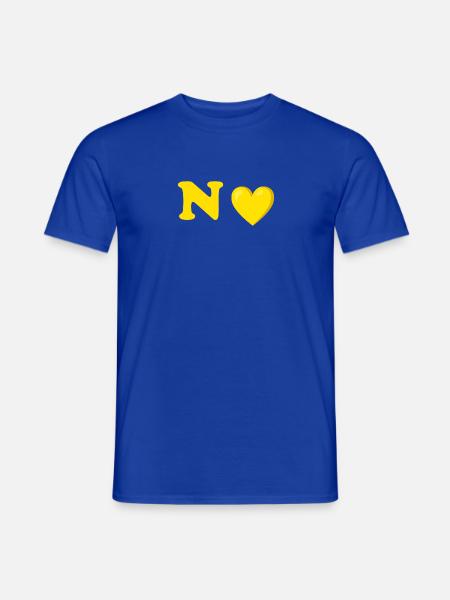 Gelbes Herz-Buchstaben-Design - Männer T-Shirt - Dunkelblau